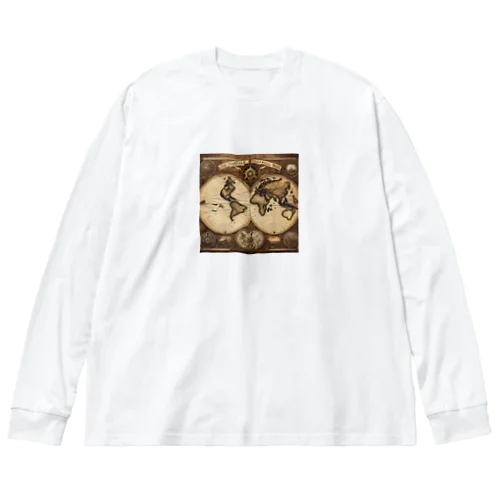 スチームパンク世界地図 Big Long Sleeve T-Shirt