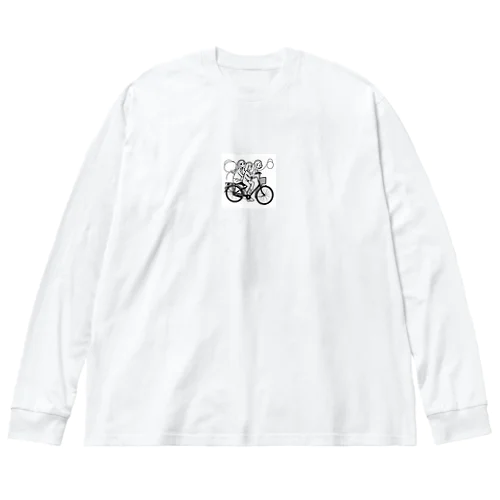 自転車ロゴ　ガールズ ビッグシルエットロングスリーブTシャツ