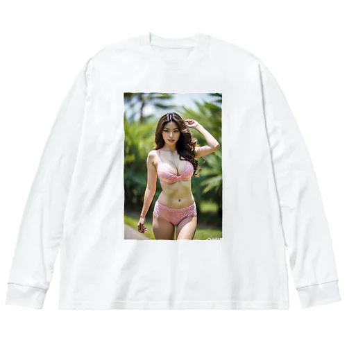 「海辺の恋模様: AI美女のビーチウェア・ファンタジー」vol248 Big Long Sleeve T-Shirt