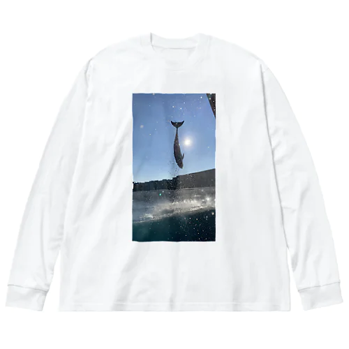 イルカのジャンプ ビッグシルエットロングスリーブTシャツ