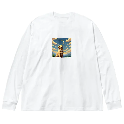 夕焼けとゴールデンレトリバー Big Long Sleeve T-Shirt