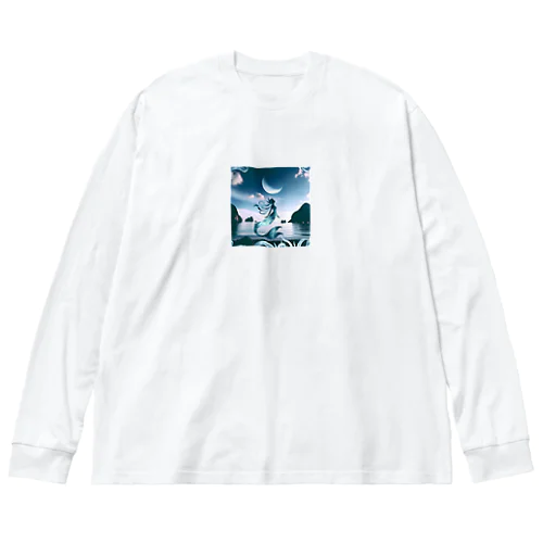 夜の海に突如現れる人魚！ Big Long Sleeve T-Shirt