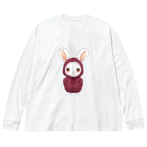 赤パーカーを着ているうさぎちゃん ビッグシルエットロングスリーブTシャツ