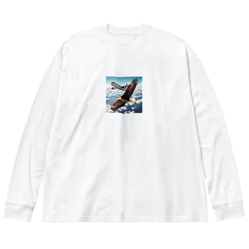 飛行機と共に空中散歩！ ビッグシルエットロングスリーブTシャツ