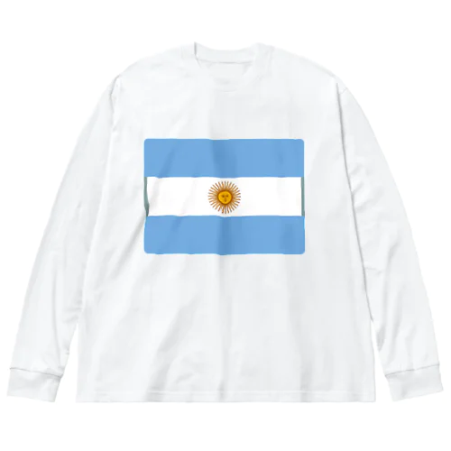 アルゼンチンの国旗 ビッグシルエットロングスリーブTシャツ