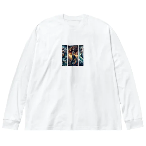 海の深海に住む幻想的なクリーチャー、「セイレーン」 Big Long Sleeve T-Shirt