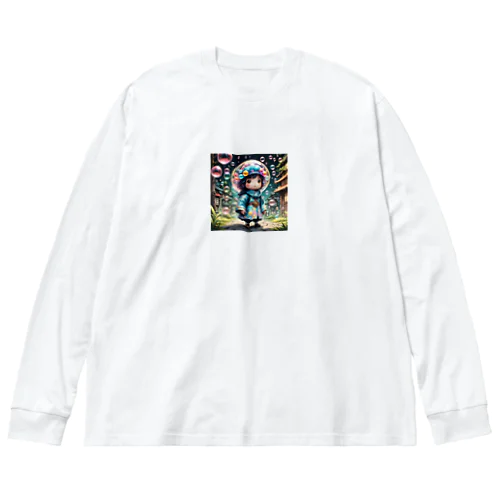 シャボン玉妖怪　パプル ビッグシルエットロングスリーブTシャツ