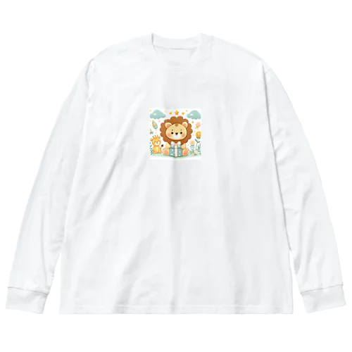 かわいいライオンが座ってる Big Long Sleeve T-Shirt