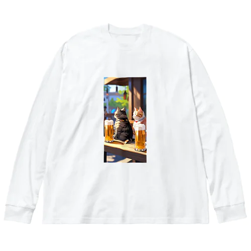 ビールとネコ Big Long Sleeve T-Shirt