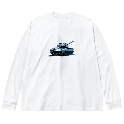 戦車イラスト01 ビッグシルエットロングスリーブTシャツ