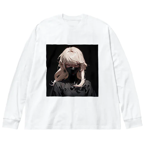 ブラックマスク美少女 ビッグシルエットロングスリーブTシャツ