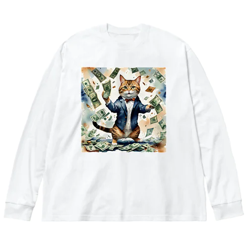 猫社長 ビッグシルエットロングスリーブTシャツ