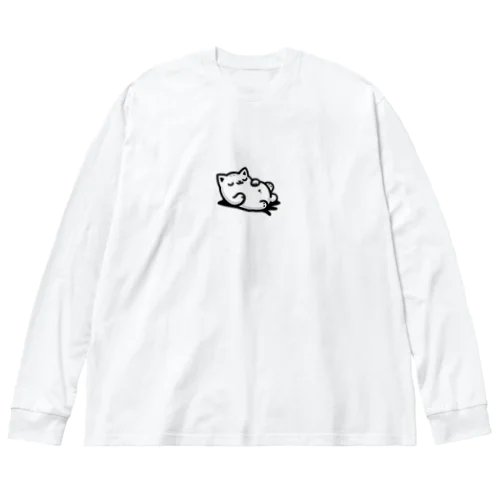 お腹のでてる猫17 ビッグシルエットロングスリーブTシャツ