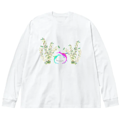 タツノオトシゴ×小花 ビッグシルエットロングスリーブTシャツ