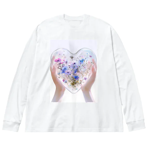 クリスタルの中に押し花がある　なでしこ1478 Big Long Sleeve T-Shirt