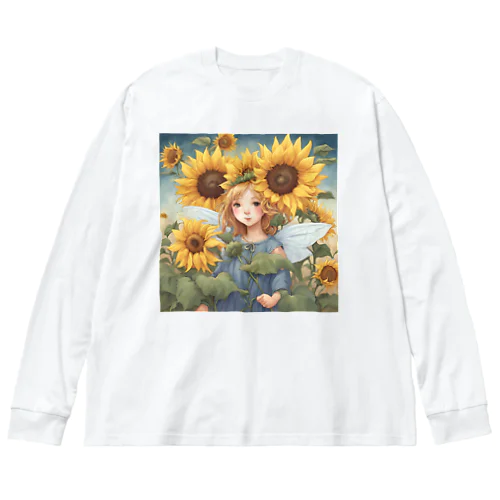 ひまわりの妖精　ひまわり畑でランララ〜ン Big Long Sleeve T-Shirt