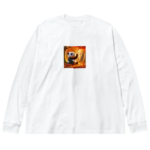 紅葉狩りパンダ Big Long Sleeve T-Shirt