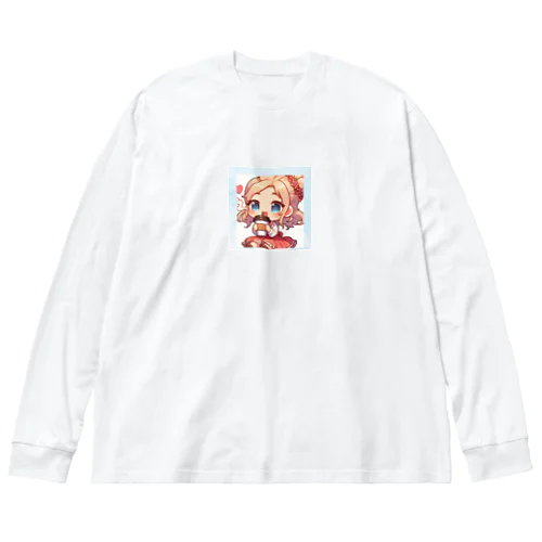 カフェが好きな女の子 Big Long Sleeve T-Shirt