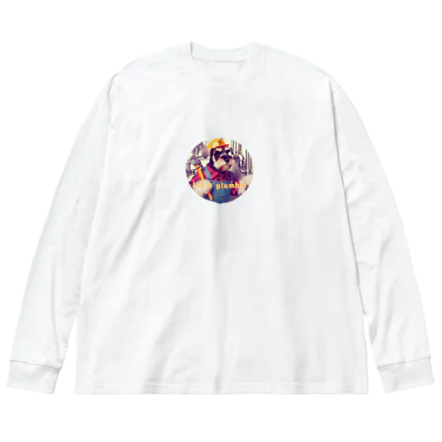 働くワンコ ビッグシルエットロングスリーブTシャツ