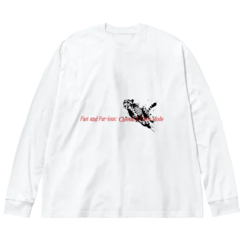 墨絵「チーター」 ビッグシルエットロングスリーブTシャツ