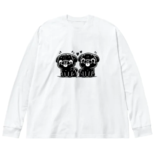 twin pug ビッグシルエットロングスリーブTシャツ