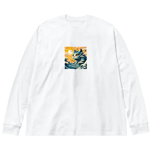 波猫 ビッグシルエットロングスリーブTシャツ