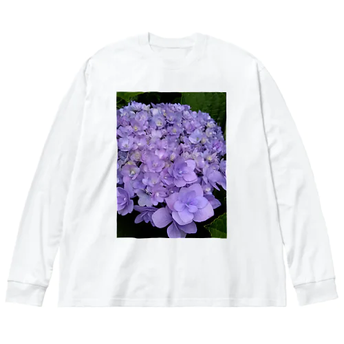 紫陽花（紫） Big Long Sleeve T-Shirt