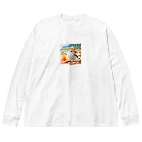 ハワイのシマエナガ ビッグシルエットロングスリーブTシャツ