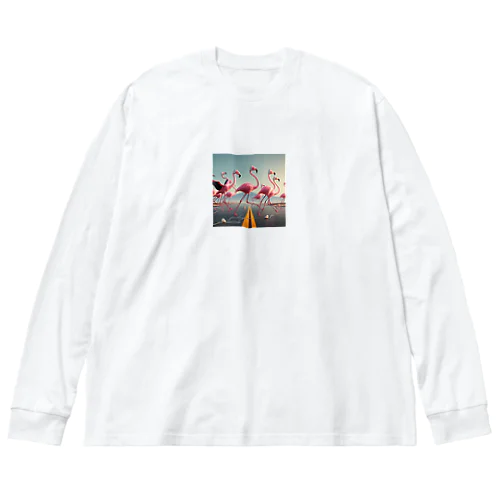 サイズフリー ミュージックフラミンゴ Big Long Sleeve T-Shirt