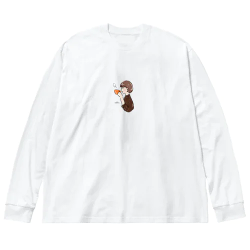 ほっとひと息つく女の子　オレンジショコラ Big Long Sleeve T-Shirt