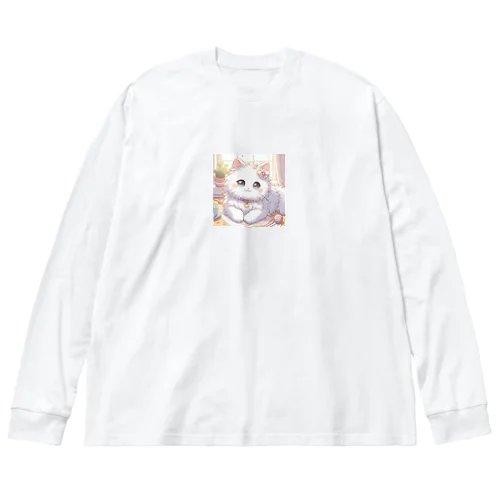 アニメ調・キュートな白猫 Big Long Sleeve T-Shirt