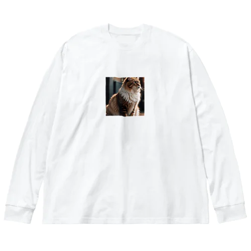 遊び疲れた猫のふわふわのしっぽ Big Long Sleeve T-Shirt