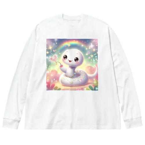 金運アップのファンシー白蛇ちゃん Big Long Sleeve T-Shirt