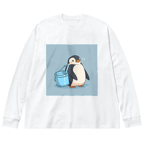 かわいいペンギンとおもちゃのバケツ Big Long Sleeve T-Shirt