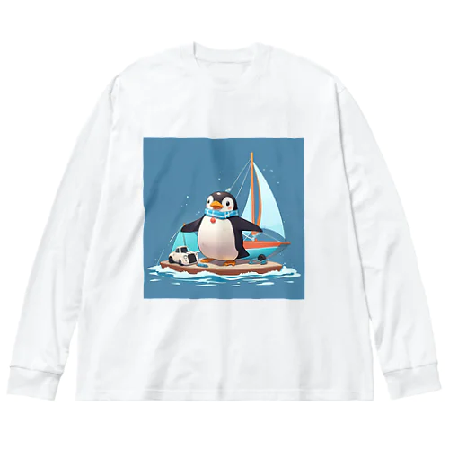 おもちゃのヨットでかわいいペンギンに出会おう Big Long Sleeve T-Shirt