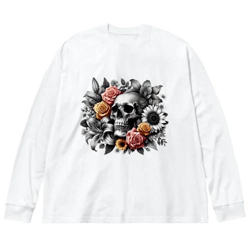 スカルフラワー ビッグシルエットロングスリーブTシャツ