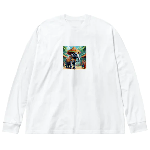 【東南アジアのカルチャーシリーズ】タイの象さん Big Long Sleeve T-Shirt