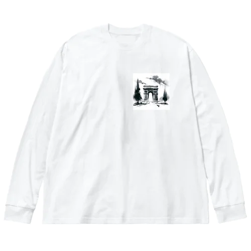 凱旋門　世界遺産　日本風 ビッグシルエットロングスリーブTシャツ