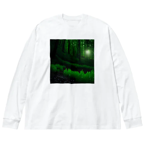 朝露が輝く森 Big Long Sleeve T-Shirt