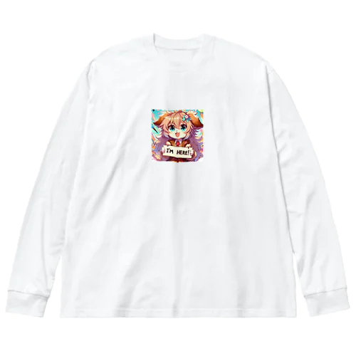 犬 ワンコ カワイイ絵 Big Long Sleeve T-Shirt