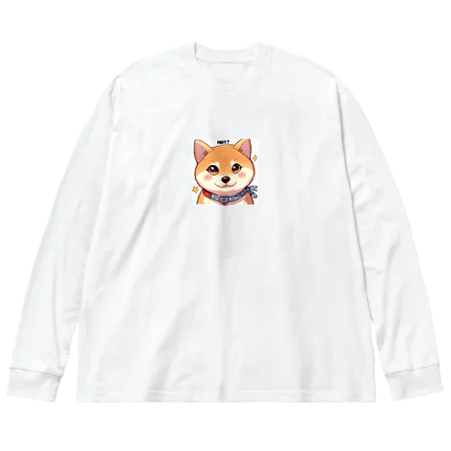 パーティー柴犬 ビッグシルエットロングスリーブTシャツ