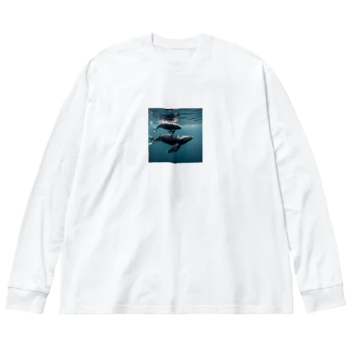 クジラの親子 Big Long Sleeve T-Shirt