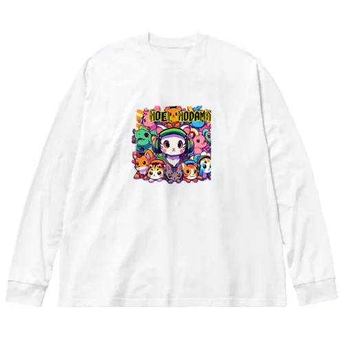 にゃんアニマル軍団 ビッグシルエットロングスリーブTシャツ