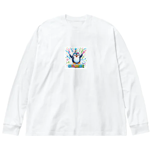 このキュートなペンギンがお祝いムード全開 Big Long Sleeve T-Shirt