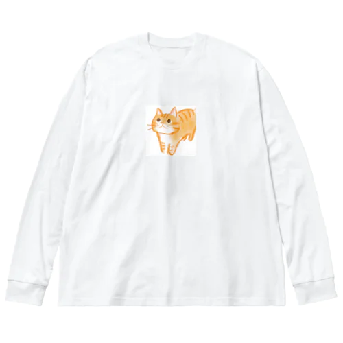 キュートなワクワクねこ Big Long Sleeve T-Shirt