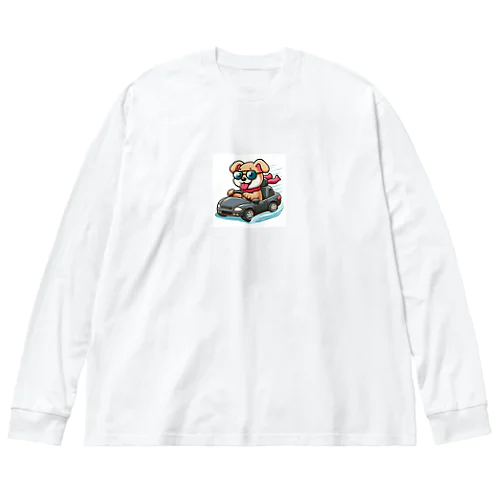 ドライブ犬 ビッグシルエットロングスリーブTシャツ