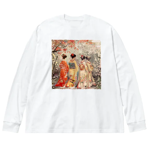 優雅な花見桜の花満開　なでしこ1478 Big Long Sleeve T-Shirt