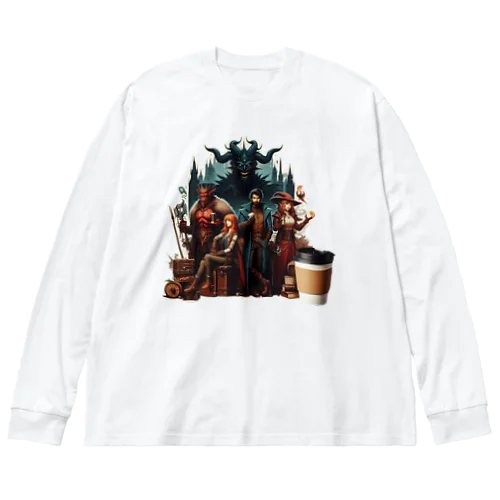 戦いの後のコーヒータイム ビッグシルエットロングスリーブTシャツ