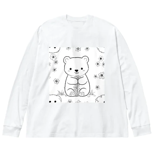 かわいいクマ ビッグシルエットロングスリーブTシャツ