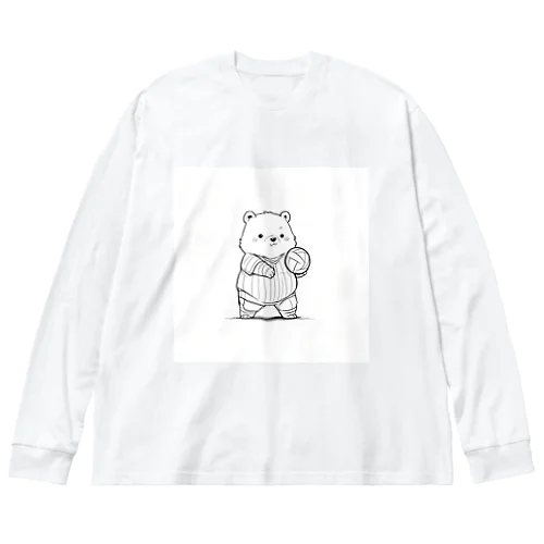 かわいいクマ ビッグシルエットロングスリーブTシャツ